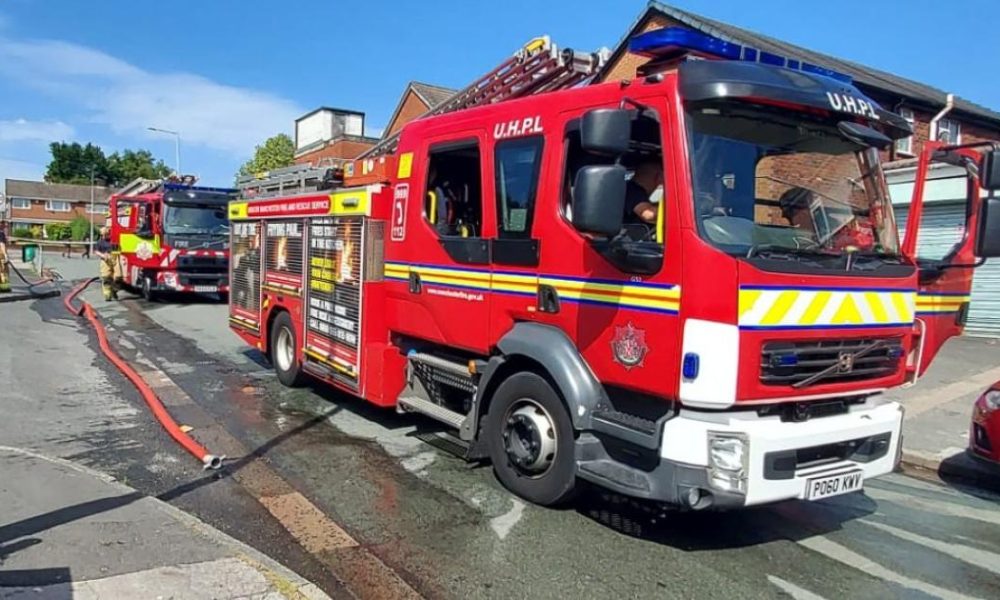 Firefighters tackle outbuilding fire in Farnworth