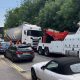 Stuck lorry recovered from bridge in Huntington Road, York