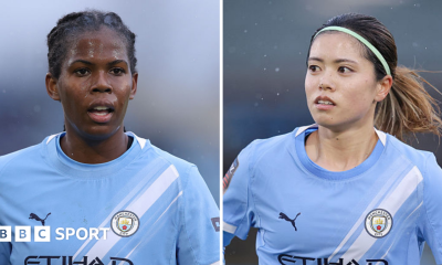 Manchester City's Khadija 'Bunny' Shaw and Yui Hasegawa
