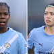 Manchester City's Khadija 'Bunny' Shaw and Yui Hasegawa