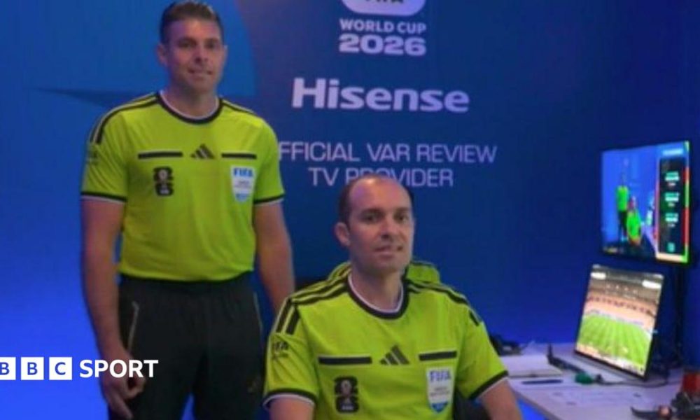 A picture showing the Netherlands v Japan VAR team