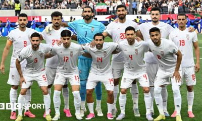 The Iran team line up before their 2-2 draw with New Zealand at the 2026 World Cup