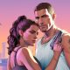 Cover art image for GTA 6 showing playable characters Jason, in a white vest top and chain, and Lucia, with a gun
