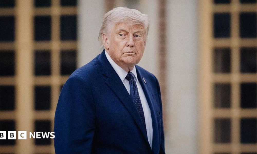 Donald Trump President of the United States of America US on his arrival ahead of a dinner with the President of the French Republic and his wife organised to celebrate the 250th anniversary of the independence of the United States at the Chateau de Versailles in Versailles France on June 17, 2026.
