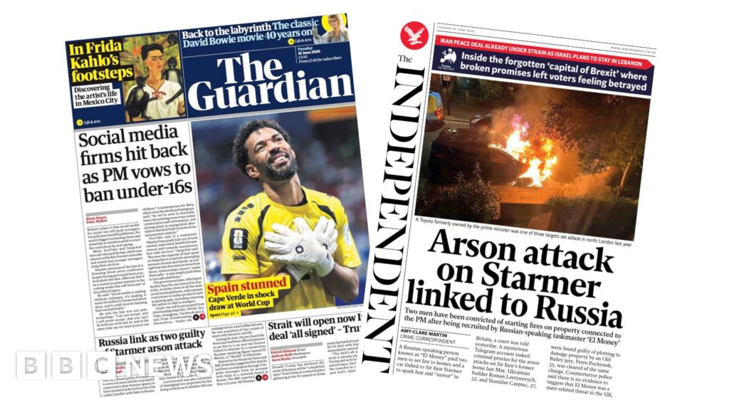 'Social media firms hit back' and 'Arson attack on Starmer linked to Russia'