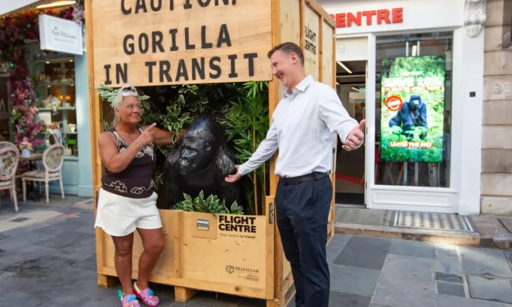 Gorilla statue 'evicted' from woman's house in Yorkshire finds a new home in Mayfair | News UK