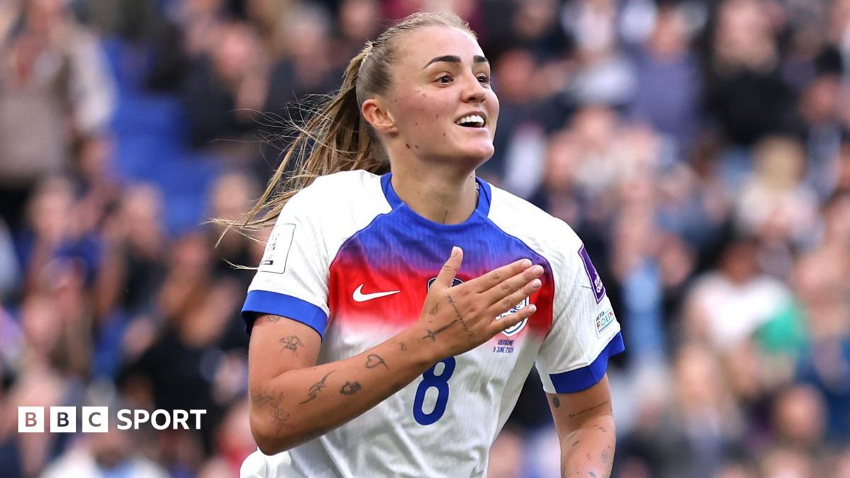 Georgia Stanway celebrates scoring for England v Ukraine in a Women's World Cup qualifier