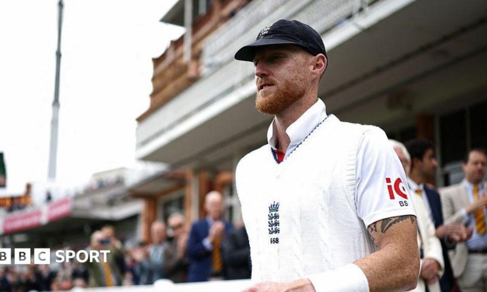 Captain Ben Stokes leads out the England team at Lord's