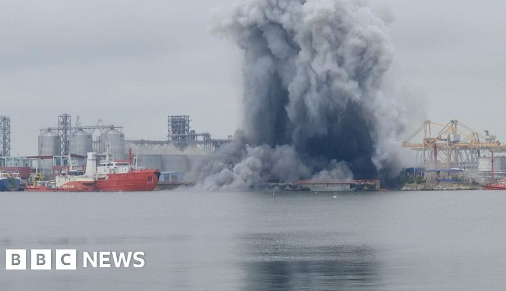 Ukraine strikes cargo ships and admits Romania drone blast as Putin prepares for key speech