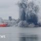 Ukraine strikes cargo ships and admits Romania drone blast as Putin prepares for key speech