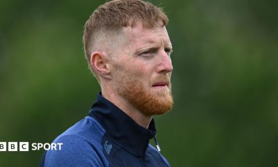 Ben Stokes looks on during Durham training