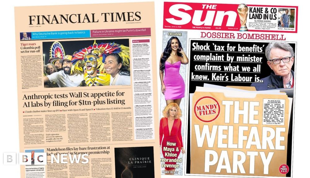 'Mandelson files lay bare frustration' and 'The welfare party'
