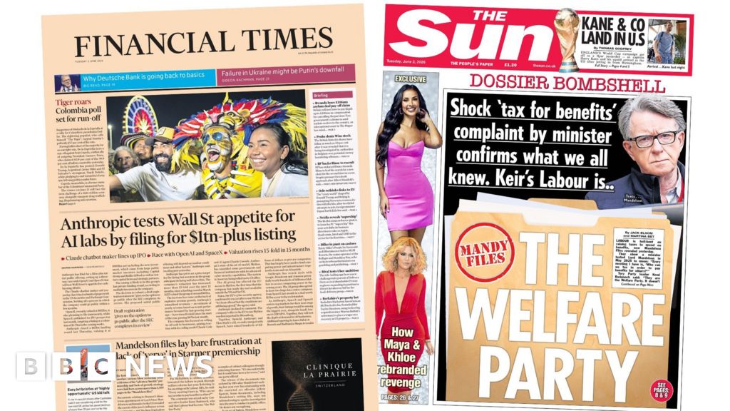 'Mandelson files lay bare frustration' and 'The welfare party'