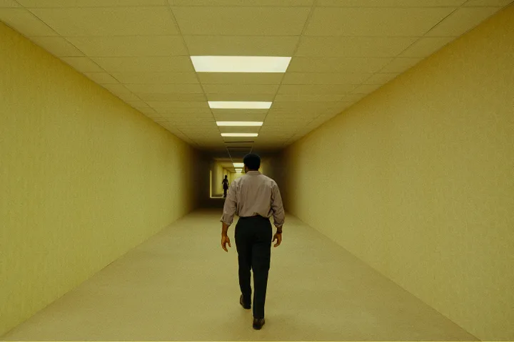Chiwetel Ejiofor on the seemingly endless set of Backrooms