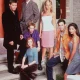David Boreanaz, Anthony Head, Seth Green, Alyson Hannigan, Sarah Michelle Gellar, Nicholas Brendon and Charisma Carpenter pictured on the set of Buffy in the late 1990s