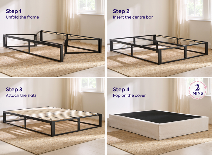 The frame comes together in four simple steps.