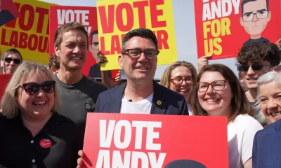 Andy Burnham stands with supporters during the launch of his campaign as Labour's candidate for the Makerfield by-election in Makerfield, England, Friday, May 22, 2026.(AP Photo/Ian Hodgson)