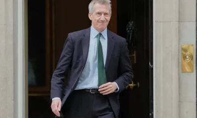 New defence secretary Dan Jarvis leaves 10 Downing Street.