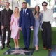 Sir David and Victoria Beckham with the youngest three of their four children last week