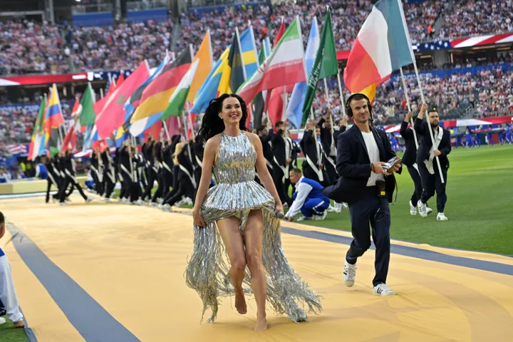 Katy Perry performing during the World Cup opening ceremony
