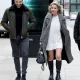 Gethin Jones and Helen Skelton leaving the Morning Live studio together in 2023