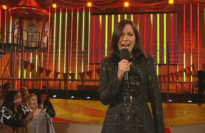 Davina McCall outside the Big Brother house in 2010