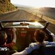 Is the convertible car heading into the sunset?