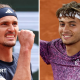 Alexander Zverev and Flavio Cobolli celebrate at the French Open