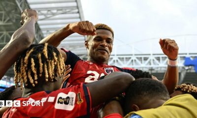 Cape Verde's Helio Varela celebrates scoring