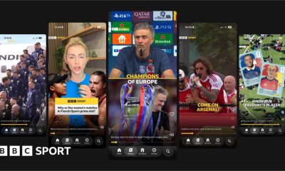 A collage showing five videos on the BBC Sport app and the new Shorts section