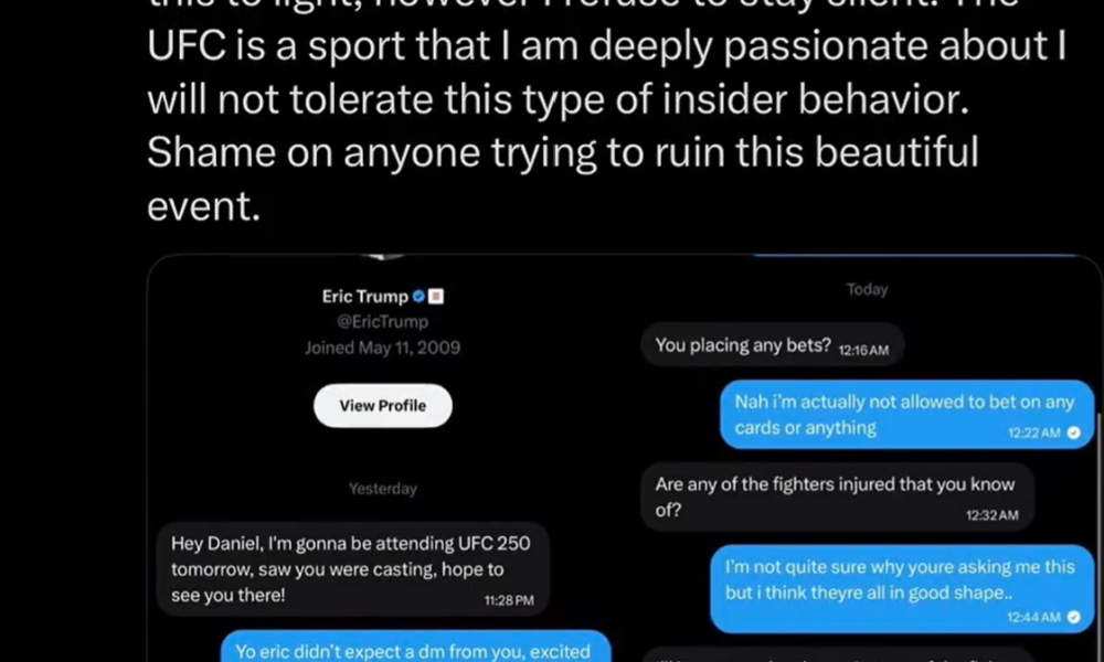 Alleged Leaked Eric Trump Chats About UFC