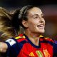 Alexia Putellas celebrates scoring for Spain