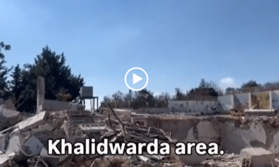 The aftermath of a school for disabled children in south Lebanon that was blown up