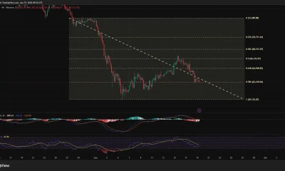 Bitcoin 4-hour chart showing BTC testing key Fibonacci support near $62,400 after a sharp selloff.