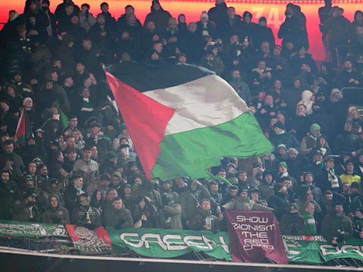 Celtic fans stand with Palestine