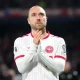 Christian Eriksen of Denmark applauds the crowd after the FIFA World Cup 2026 European Qualifiers KO play-offs match between Czechia and Denmark at EPET ARENA on March 31, 2026 in Prague, Czech Republic.