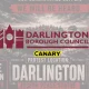 In the background is an image of a flyer to 'Stop the Boats' for a future protest in Darlington. In the foreground is the Darlington Borough Council logo and underneath is it the Canary UK logo