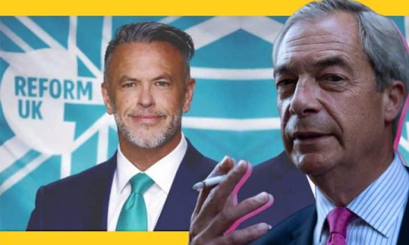 Nigel Farage and Glenn Gibbins of Reform UK
