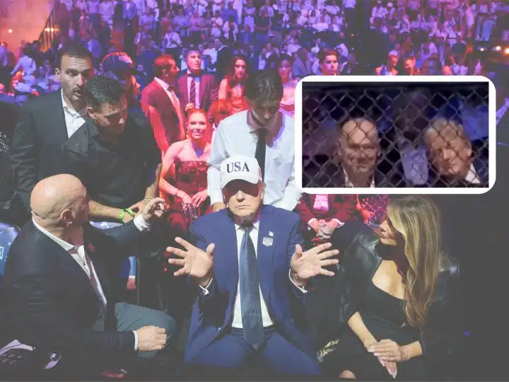 Images of Trump at America 250 UFC fight, including one of him seemingly asleep