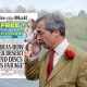 Nigel Farage and a Daily Mail front page talking about him being 'banned' by Desert Island Discs