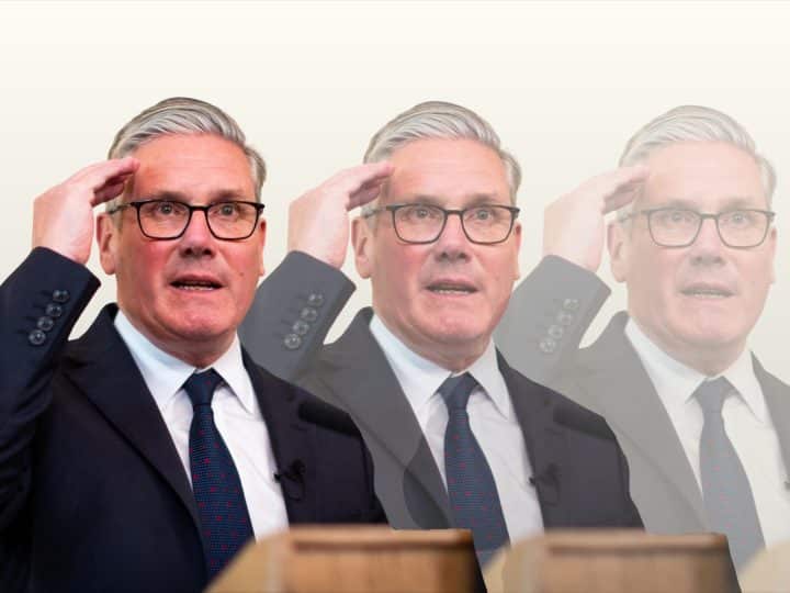 Images of Keir Starmer becoming progressively more transparent