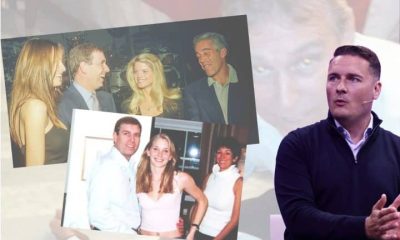 Wes Streeting and images of prince Andrew with Jeffrey Epstein and Virginia Giuffre