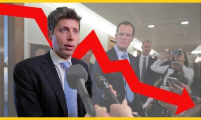 Open AI CEO Sam Altman with a red line behind him