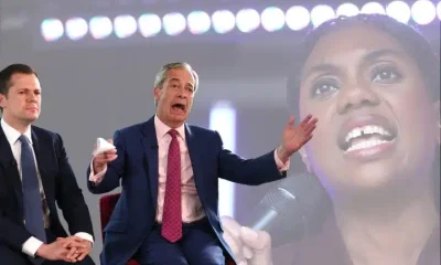 Robert Jenrick and Nigel Farage of Reform, and Kemi Badenoch