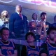 President Donald Trump with his grand daughter Kai Trump (L), Knicks owner James Dolan (3L), US Secretary of the Interior Doug Burgum (3R) and Environmental Protection Agency director Lee Zeldin (2R) attend Game Three of the NBA Finals between the San Antonio Spurs and the New York Knicks at Madison Square Garden in New York on 8 June 2026.