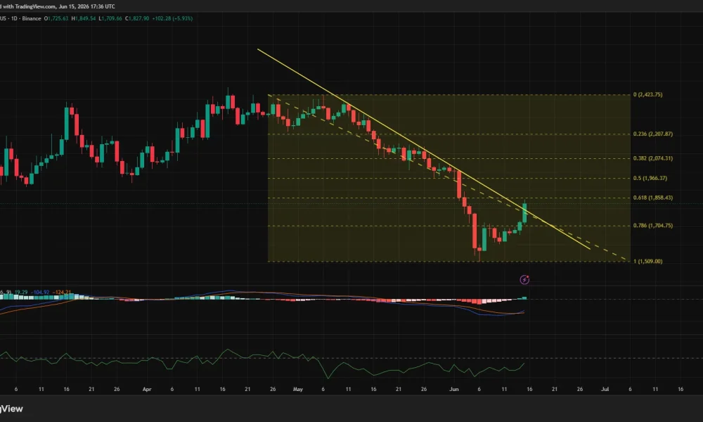 Ethereum daily price chart.