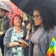 UNISON general secretary Andrea Egan (l) and NEU national exec member Louise Lewis (r) at Ash Field Academy strike