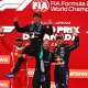 MONTREAL, QUEBEC - MAY 24: Race winner Andrea Kimi Antonelli of Italy and Mercedes AMG Petronas F1 Team Second placed Lewis Hamilton of Great Britain and Scuderia Ferrari Third placed Max Verstappen of the Netherlands and Oracle Red Bull Racing and Dean Hale, Senior Race Team Composite Technician at Mercedes AMG Petronas F1 Team on the podium during the F1 Grand Prix of Canada at Circuit Gilles-Villeneuve on May 24, 2026 in Montreal, Quebec. (Photo by Rudy Carezzevoli/Getty Images) Formula 1