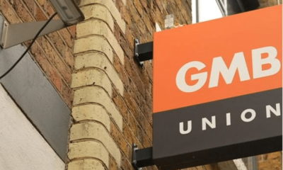 GMB Union logo outside one of its UK offices