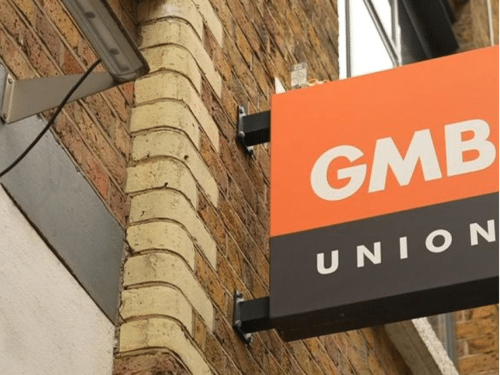 GMB Union logo outside one of its UK offices
